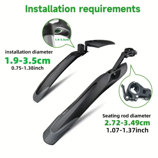 Front and Rear Bicycle Mudguard Set