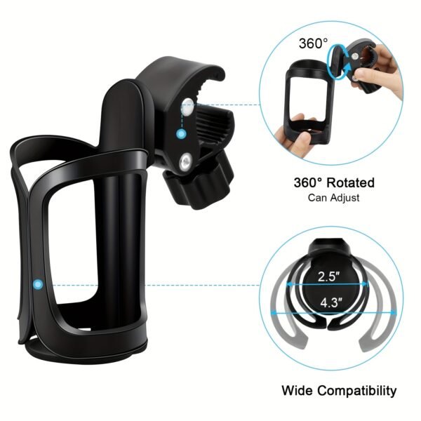af77db3459c41b620154d4e464e8bcec.jpg Universal 360° Adjustable Drink Holder for Strollers and Bikes