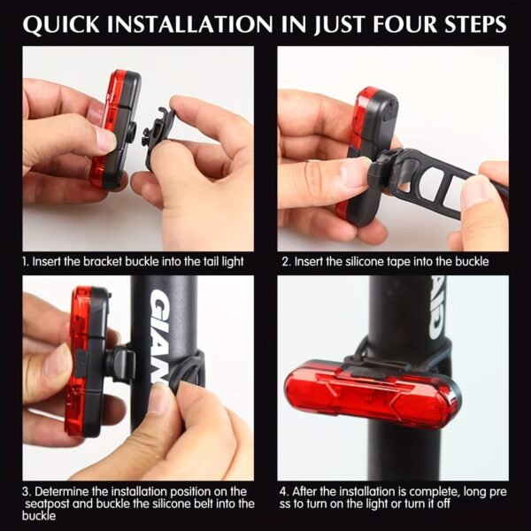 USB Rechargeable LED Bicycle Rear Warning Light