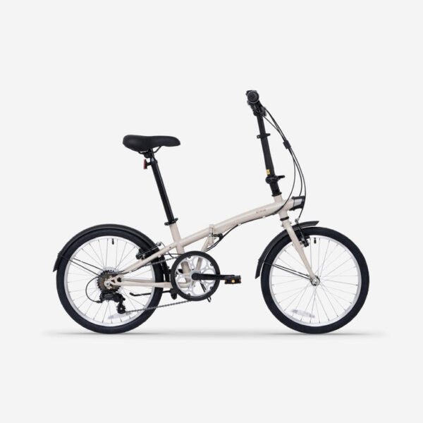 folding-bike-tilt-120-adj-20-inch-6-speed-beige-btwin-8841753.jpg 20-Inch Adjustable 6-Speed Compact Folding Bicycle – Beige