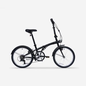20-Inch 6-Speed Portable Folding Commuter Bicycle – Black