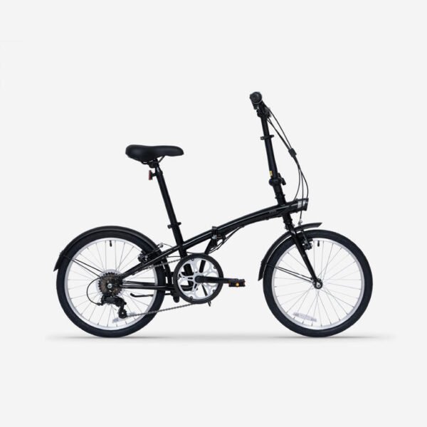 folding-bike-tilt-120-adj-20-inch-6-speed-black-btwin-9009900.jpg 20-Inch 6-Speed Portable Folding Commuter Bicycle – Black